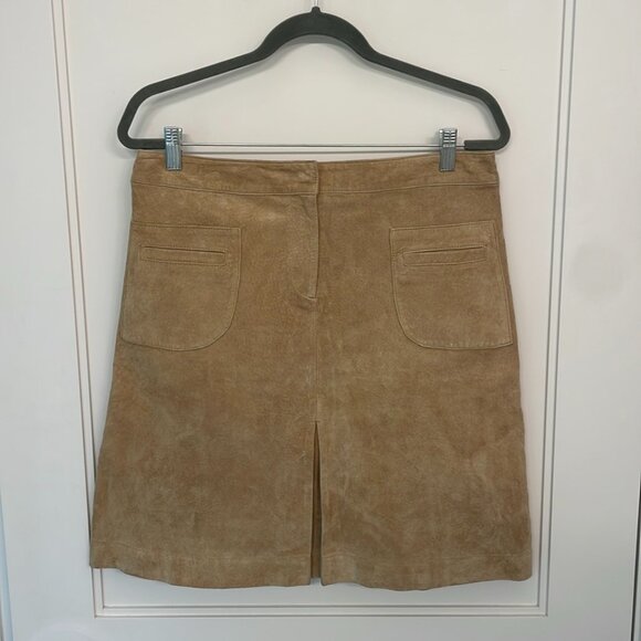 Vintage Lilly Pulitzer 100% Suede Tan Skirt (Size 6-8) - Picture 1 of 8